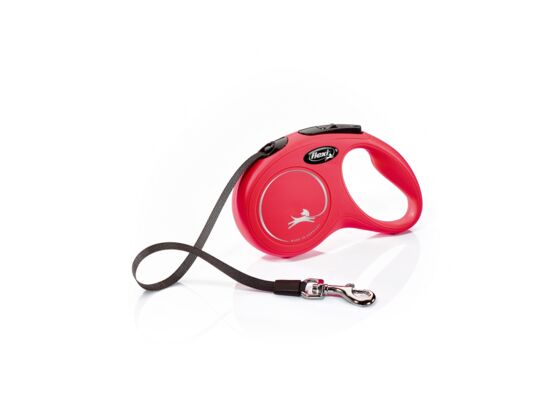 Smycz automatyczna NEW CLASSIC taśma S 5 m czerwona FLEXI