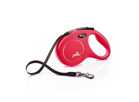 Smycz automatyczna NEW CLASSIC M 5 m taśma czerwona FLEXI