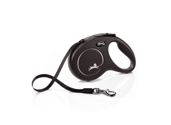 Smycz automatyczna NEW CLASSIC M 5 m taśma czarna FLEXI