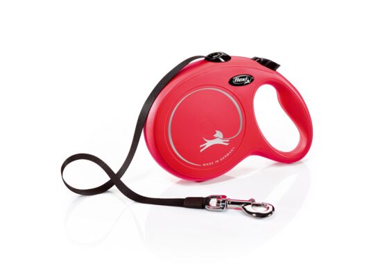 Smycz automatyczna NEW CLASSIC L 5 m taśma czerwona FLEXI