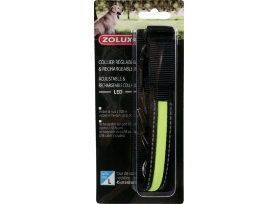 Obroża regulowana ładowana LED duża ZOLUX