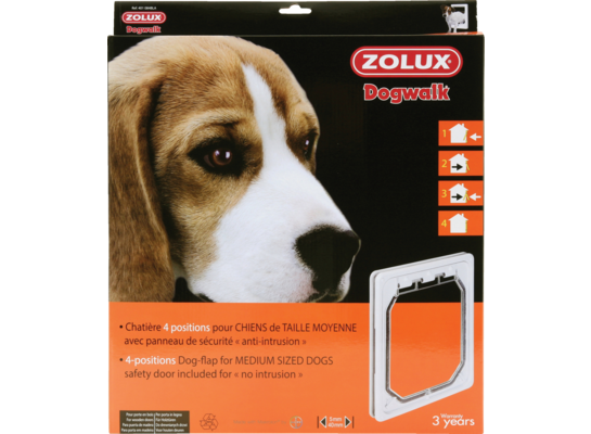 Drzwiczki 4-pozycyjne dla średnich psów biały ZOLUX