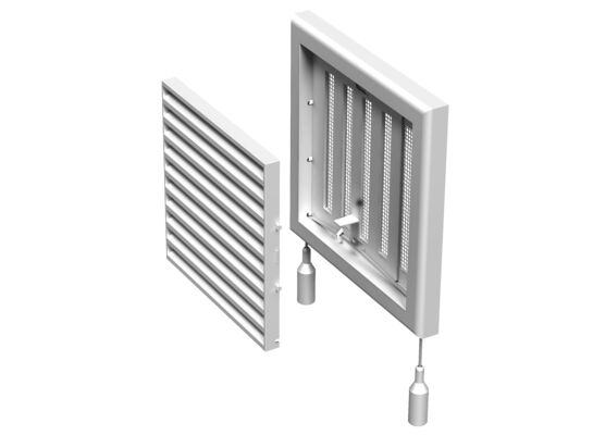 Kratka wentylacyjna z siatką, regulowaną żaluzją i kołnierzem 100 mm