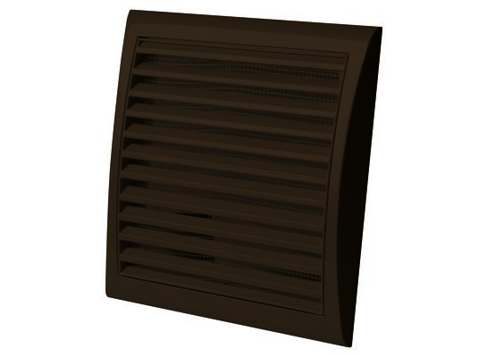 Kratka wentylacyjna z siatką 154 x 150 mm brąz