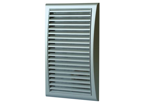 Kratka wentylacyjna z siatką 172 x 247 mm srebrna