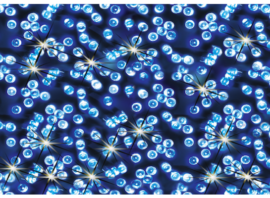 Lampki 300 LED zewnętrzne na transformator niebieskie flash zimny biały CORTINA POLAND