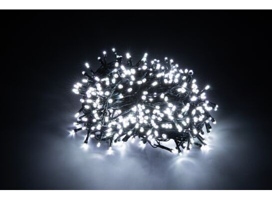 Lampki 500 LED zewnętrzne na transformator zimny biały CORTINA POLAND