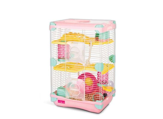 Klatka gremi K809 rozmiar S 2 piętra różowa happet