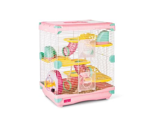 Klatka gremi K812 rozmiar L 2 piętra różowa happet