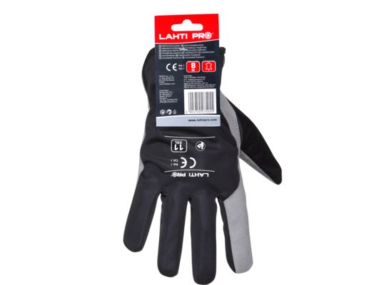 Rękawice ochronne ze skóry syntetycznej LAHTI PRO szare 9