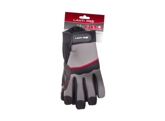 Rękawice ochronne warsztatowe LAHTI PRO czarno-szare 11