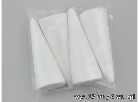 Stożki styropianowe 17 cm 4 sztuki