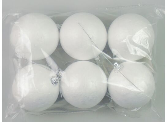 Bombka styropianowa 7 cm 6 sztuk