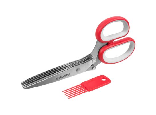 Nożyce do ziół z czyścikiem 5 ostrzy 13 x 27,5 cm Browin