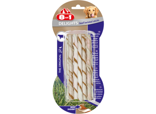 Przysmak Delights Beef Twisted Sticks 10 sztuk 8in1