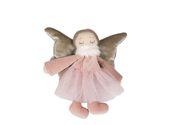 Figurka z tiulem anioł różowy 16 cm 