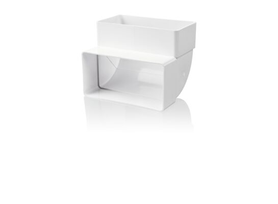 Kolano pionowe 90 st.110 x 54 mm białe