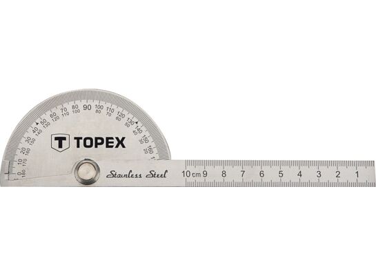 Kątomierz z linijką 100 mm, stal nierdzewna TOPEX