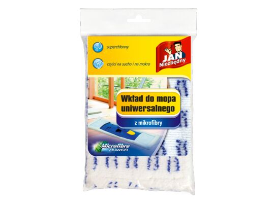 Mop płaski uniwersalny mikrofibra wkład biały Jan Niezbędny