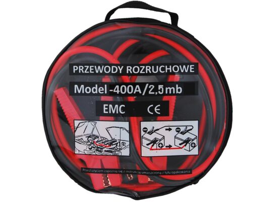 Kable rozruchowe 400 A 2,5 m certyfikat CE