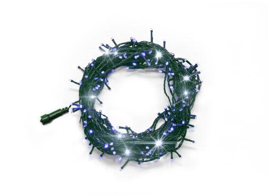 Lampki choinkowe LED 100 niebieski / biały zimny flesz BULINEX