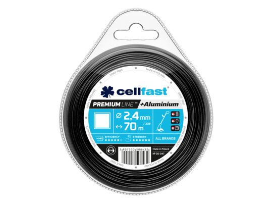 Żyłka tnąca do wykaszarek ręcznych PREMIUM 2,4 mm x 70 m kwadrat Cellfast