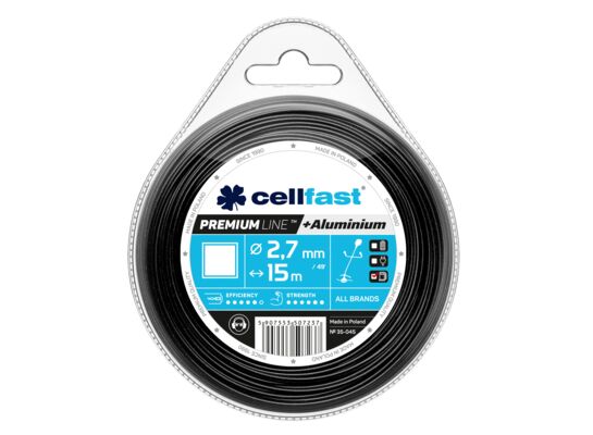 Żyłka tnąca do wykaszarek ręcznych PREMIUM 2,7 mm x 15 m kwadrat Cellfast
