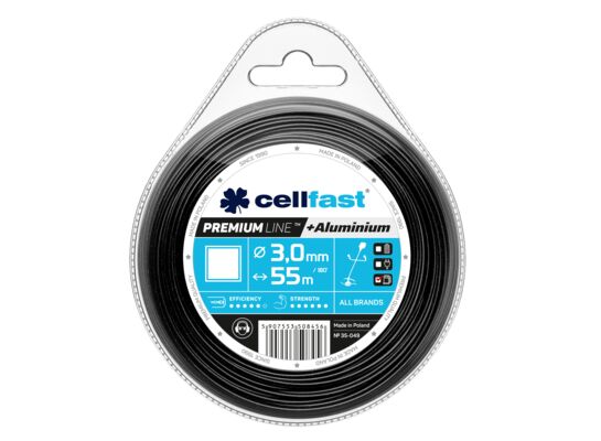 Żyłka tnąca do wykaszarek ręcznych PREMIUM 3 mm x 55 m kwadrat Cellfast