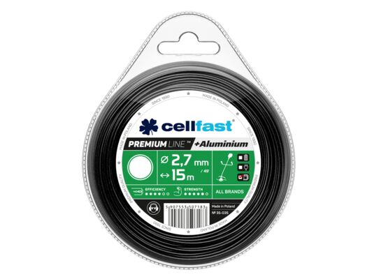 Żyłka tnąca do wykaszarek ręcznych PREMIUM 2,7 mm x 15 m okrągła Cellfast