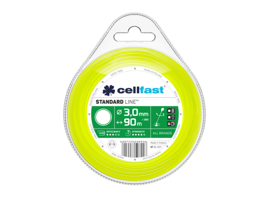 Żyłka tnąca do wykaszarek ręcznych 3 mm x 90 m okrągła Cellfast