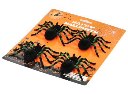 Dekoracja Halloween pająk 9 cm 4 sztuki