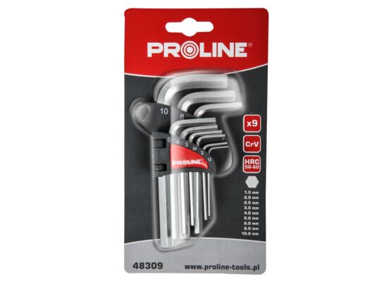 Klucze imbusowe PROLINE 9 sztuk komplet 1,5-10 mm