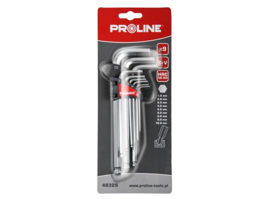 Klucze imbusowe z kulką PROLINE 9 sztuk komplet 1,5-10 mm