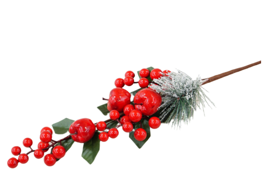 Gałązka ostrokrzewu z jabłkami 58 cm