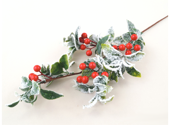 Gałązka ostrokrzewu 68 cm ośnieżona
