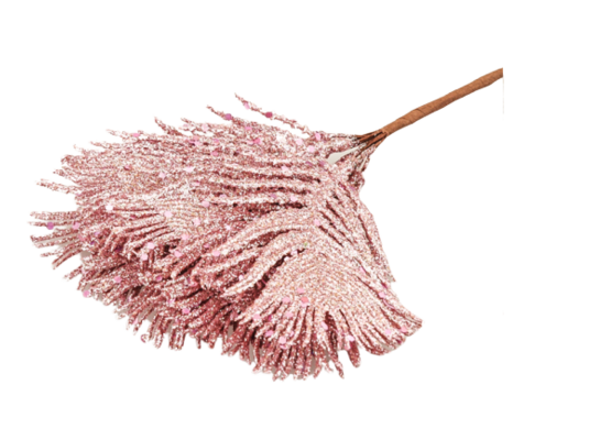 Gałązka ozdobna liście brokat mix