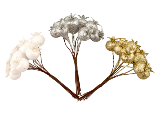 Owoc dzikiej róży na druciku 12 cm mix