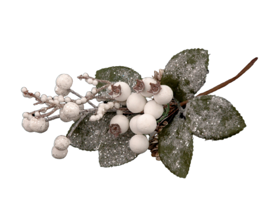 Gałązka ozdobna biała 23 x 15 cm