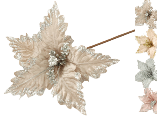 Poinsecja na piku 40 cm mix