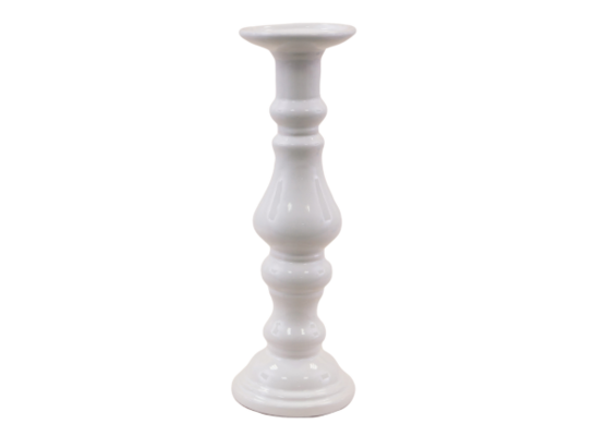 Świecznik ceramiczny biały 10,5 x 31 cm