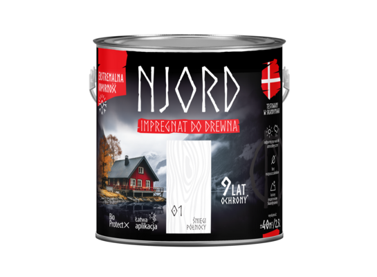 Impregnat do elewacji drewnianych Njord śniegi północy 2,5 l LuxDecor