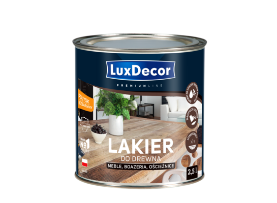 Lakier do drewna połysk 2,5 l LuxDecor