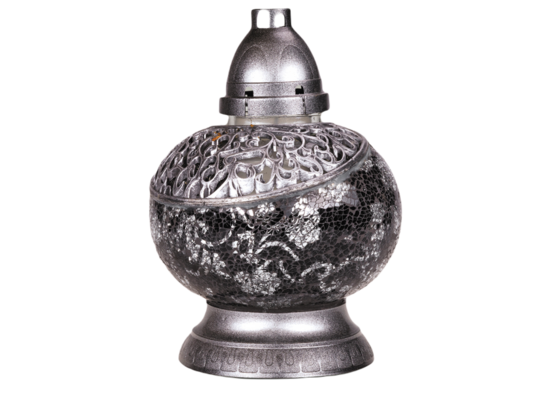 Znicz witraż Waza Mini 26 cm czarno-srebrny