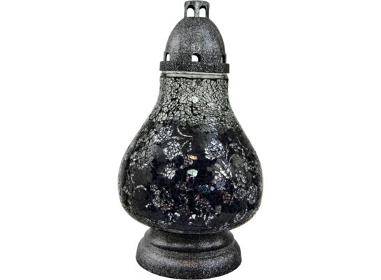 Znicz witraż Mini Karafka 33 cm czarno-srebrny Ilumini