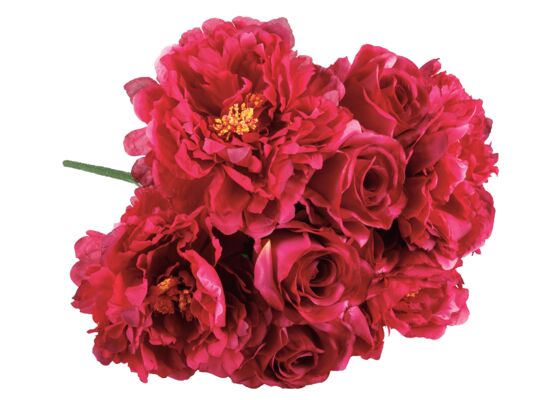 Bukiet róż i piwonii