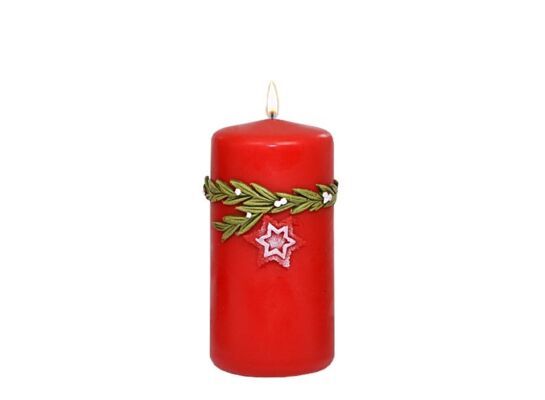 Świeca klubowa Red Star 12 cm czerwona matowa