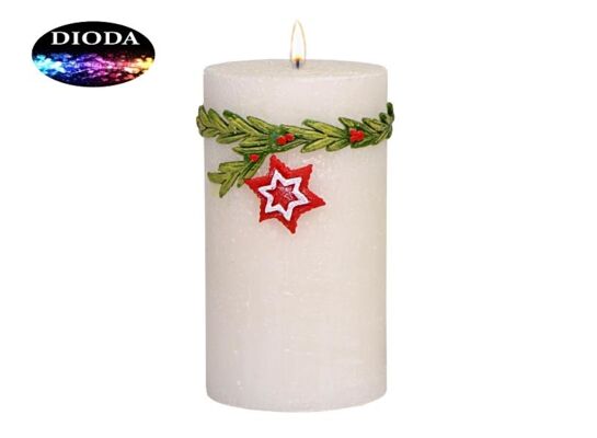 Świeca pieńkowa Iris Red Star biała