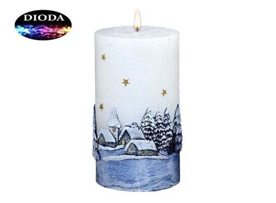 Świeca pieńkowa Iris Zimowy Sen granatowa