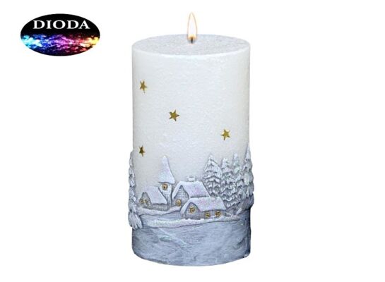 Świeca pieńkowa Iris Zimowy Sen szara