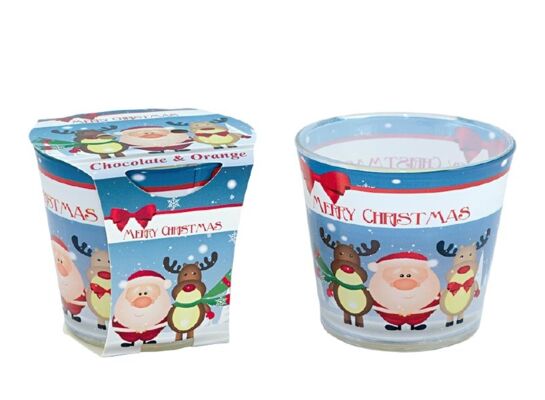 Świeca zapachowa w szkle Merry Christmas czekolada i pomarańcza